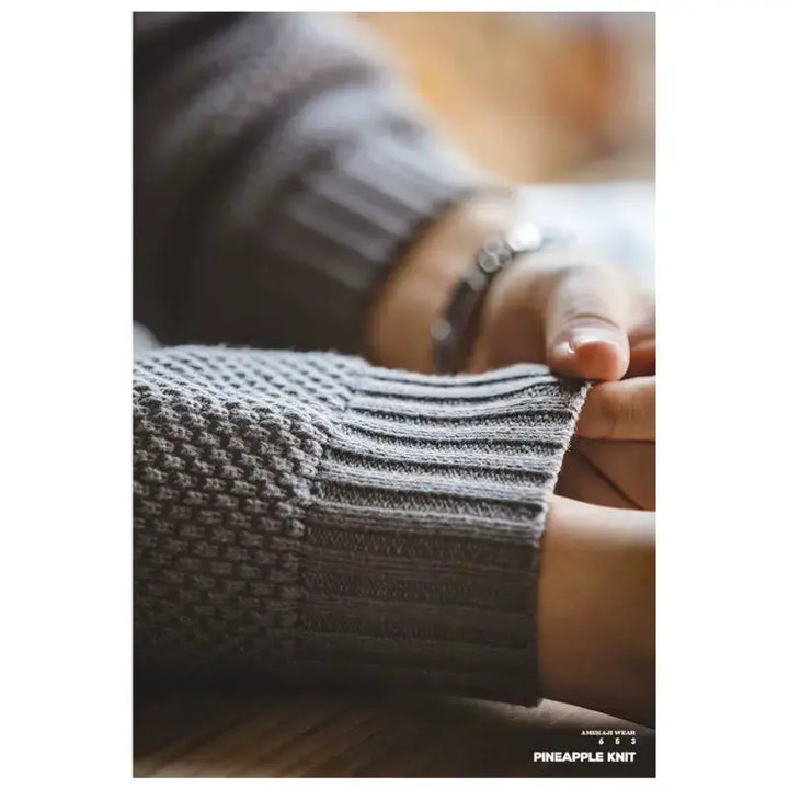 Textured Mens Knit Hoodie | Half-Zip Waffle Pullover Amekaji