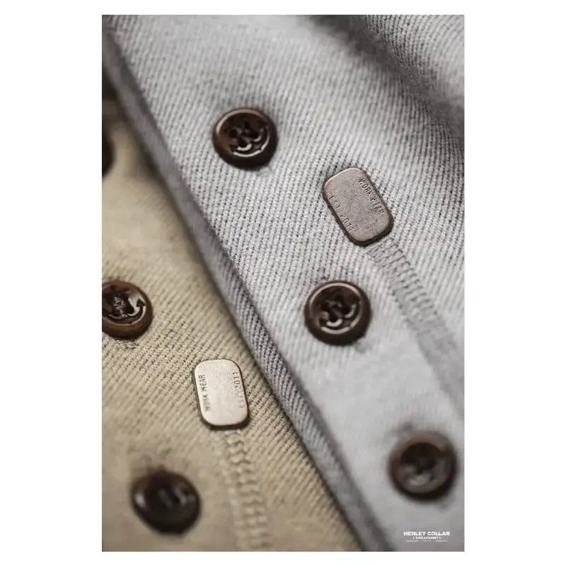 Tops Sweatshirt Henry Collar | Men's Casual Long Sleeve T-shirt Maden
