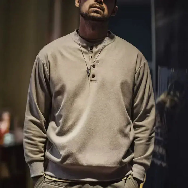 Tops Sweatshirt Henry Collar | Men&