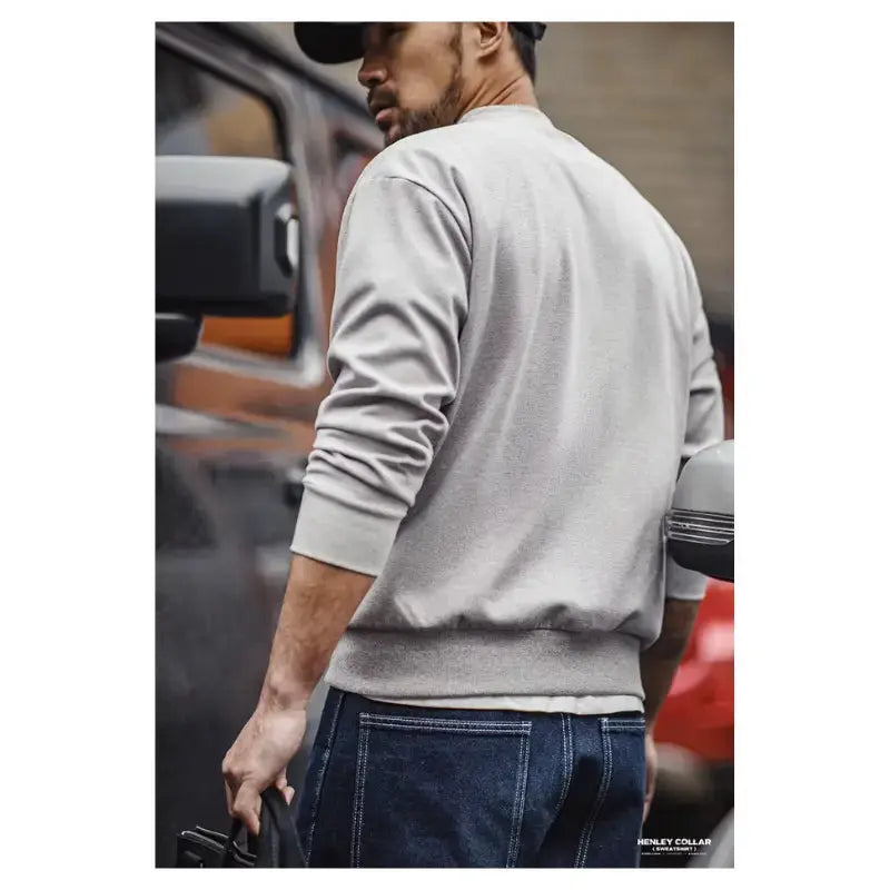 Tops Sweatshirt Henry Collar | Men&