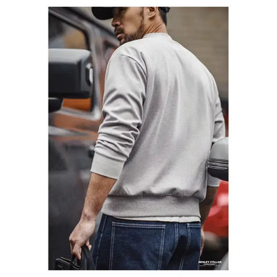 Tops Sweatshirt Henry Collar | Men's Casual Long Sleeve T-shirt Maden
