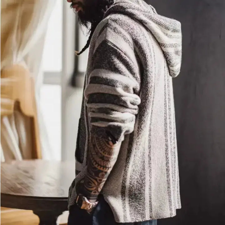 Vintage Baja Knit Hoodie | Mexican Style Pullover Amekaji
