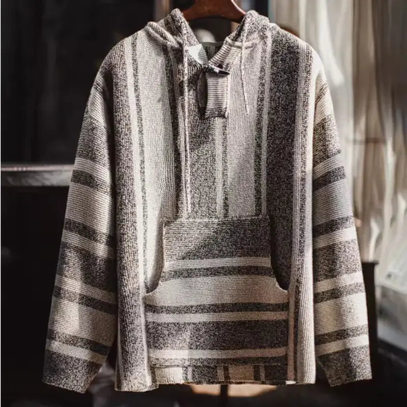 Vintage Baja Knit Hoodie | Mexican Style Pullover Amekaji