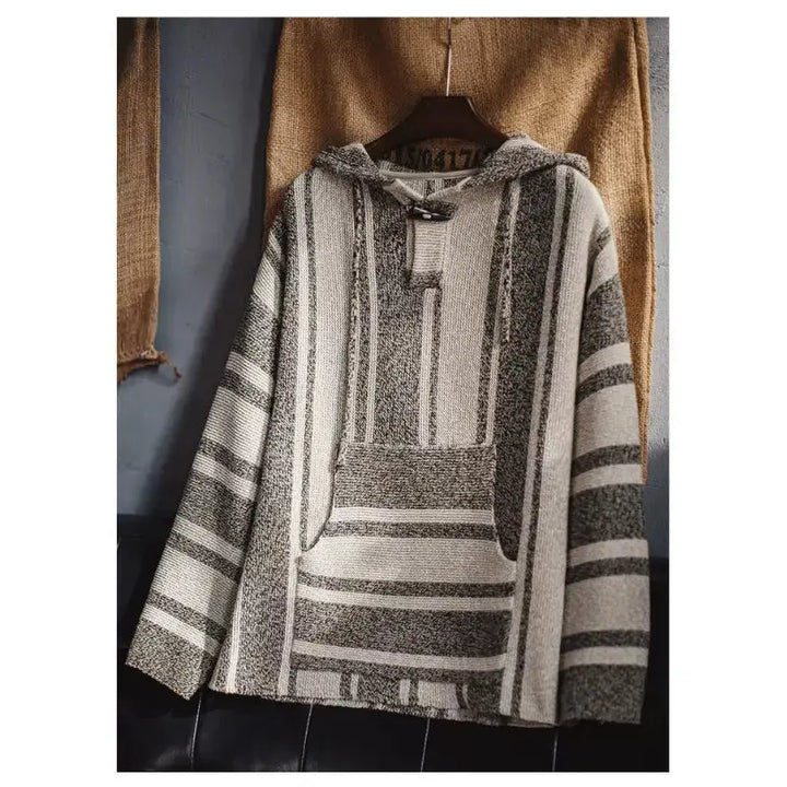 Vintage Baja Knit Hoodie | Mexican Style Pullover Amekaji