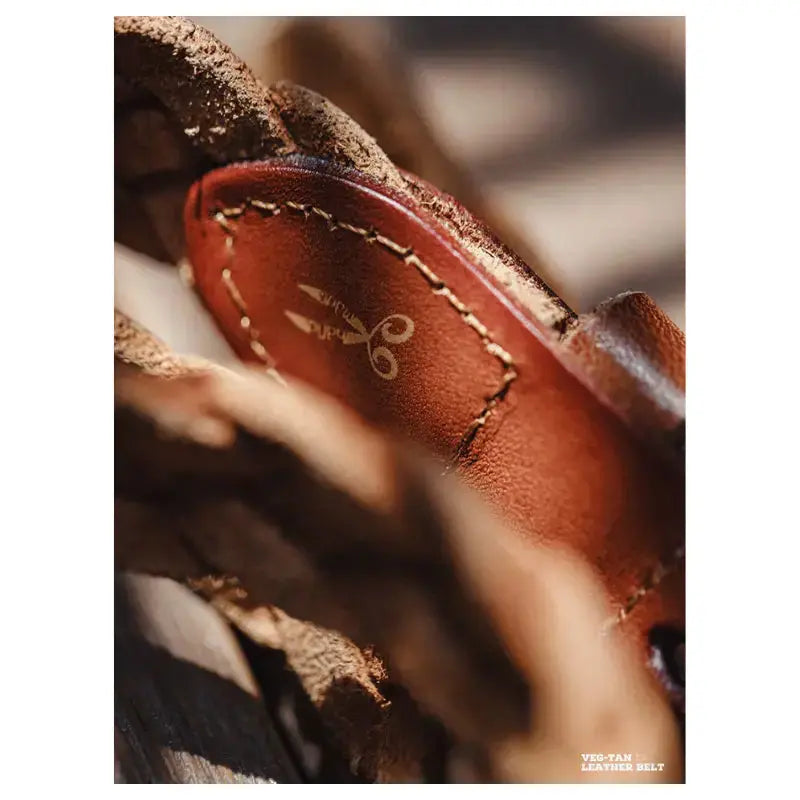 Vintage Braided Leather Belt | Retro American Casual Woven Belt Amekaji