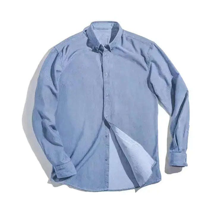 Vintage Brushed Men Shirts | Long-sleeve Cotton Oxford Shirt Amekaji