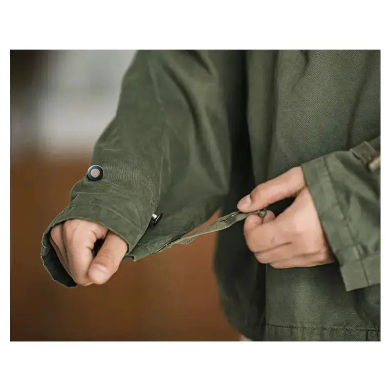 Vintage Deck Smock Hoodie | Lace-Up Military Pullover Jacket Amekaji