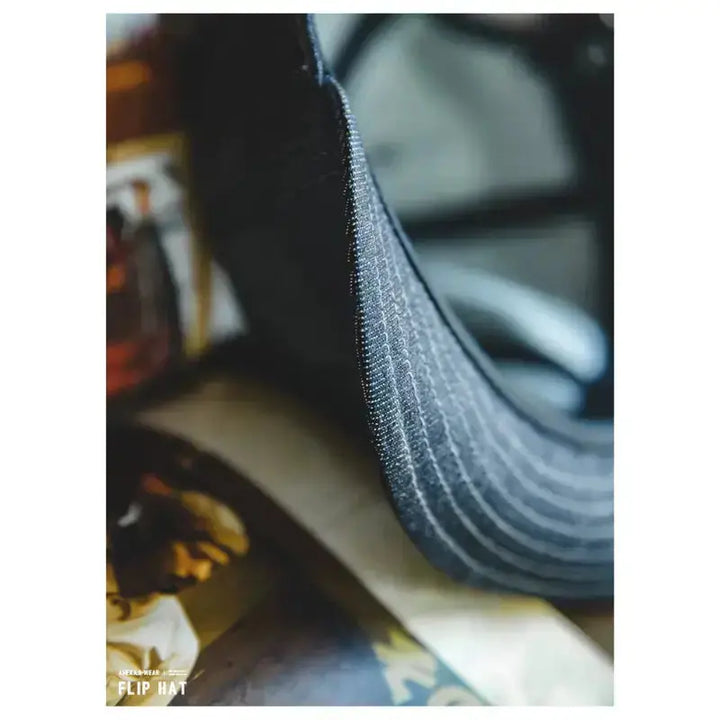 Vintage Denim Flip Cap | Retro American Workwear Baseball Hat Amekaji