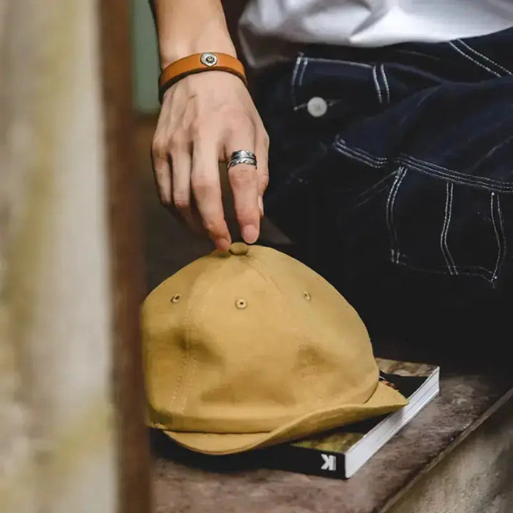 Vintage Denim Flip Cap | Retro American Workwear Baseball Hat Amekaji