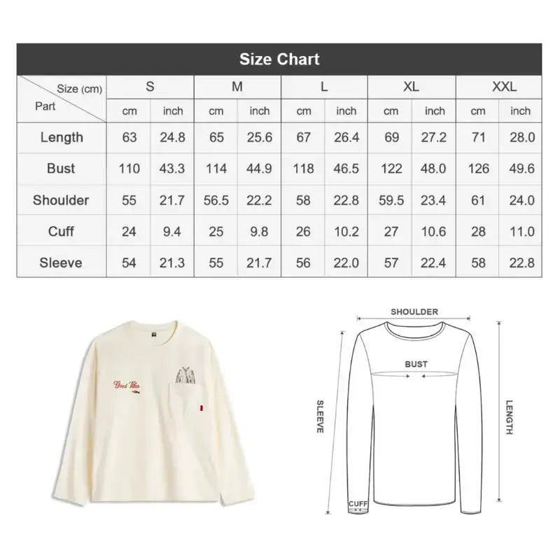 Vintage Fisherman Long Sleeve | “Good Vibes” Tee Pocket Graphic Amekaji