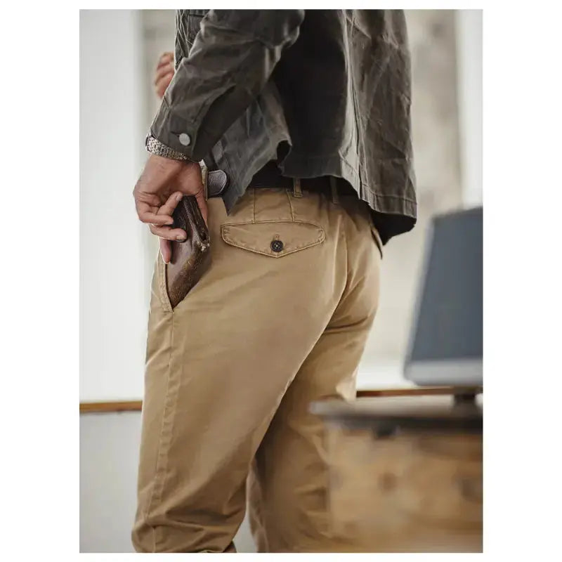 Vintage Heavyweight Casual Pants | Men's Workwear Straight Pants Amekaji