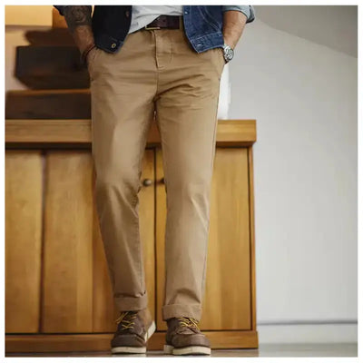 Vintage Heavyweight Casual Pants | Men's Workwear Straight Pants Amekaji