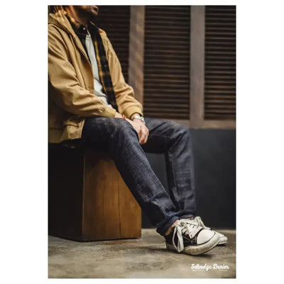 Vintage Heavyweight Denim Jeans | Men's Straight Selvedge Jeans Maden