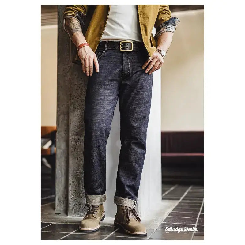 Vintage Heavyweight Denim Jeans | Men's Straight Selvedge Jeans Maden