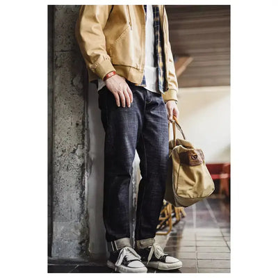 Vintage Heavyweight Denim Jeans | Men's Straight Selvedge Jeans Maden