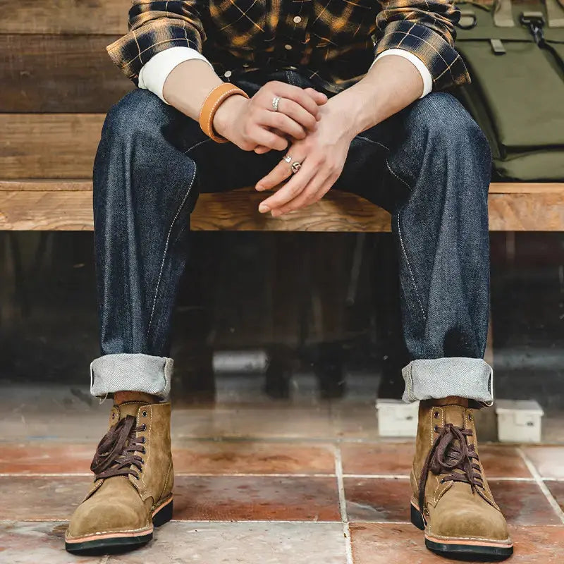 Vintage Heavyweight Denim Jeans | Men's Straight Selvedge Jeans Maden
