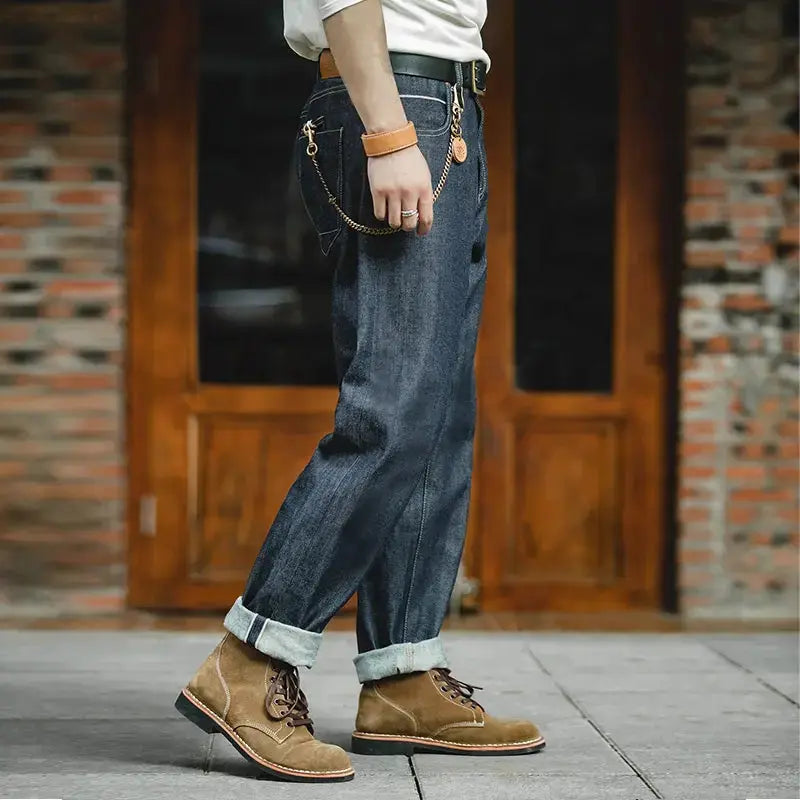 Vintage Heavyweight Denim Jeans | Men's Straight Selvedge Jeans Maden