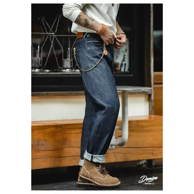 Vintage Heavyweight Denim Jeans | Men's Straight Selvedge Jeans Maden