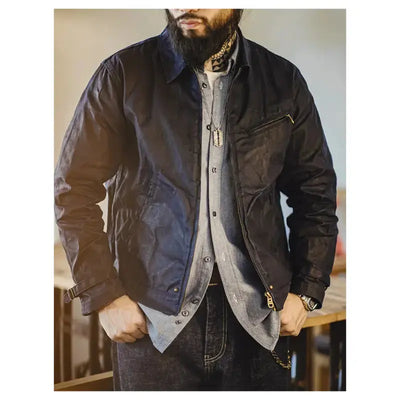 Vintage Oil Waxed Jacket | Men's Classic Slim Fit Jacket Amekaji