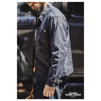 Vintage Oil Waxed Jacket | Men's Classic Slim Fit Jacket Amekaji