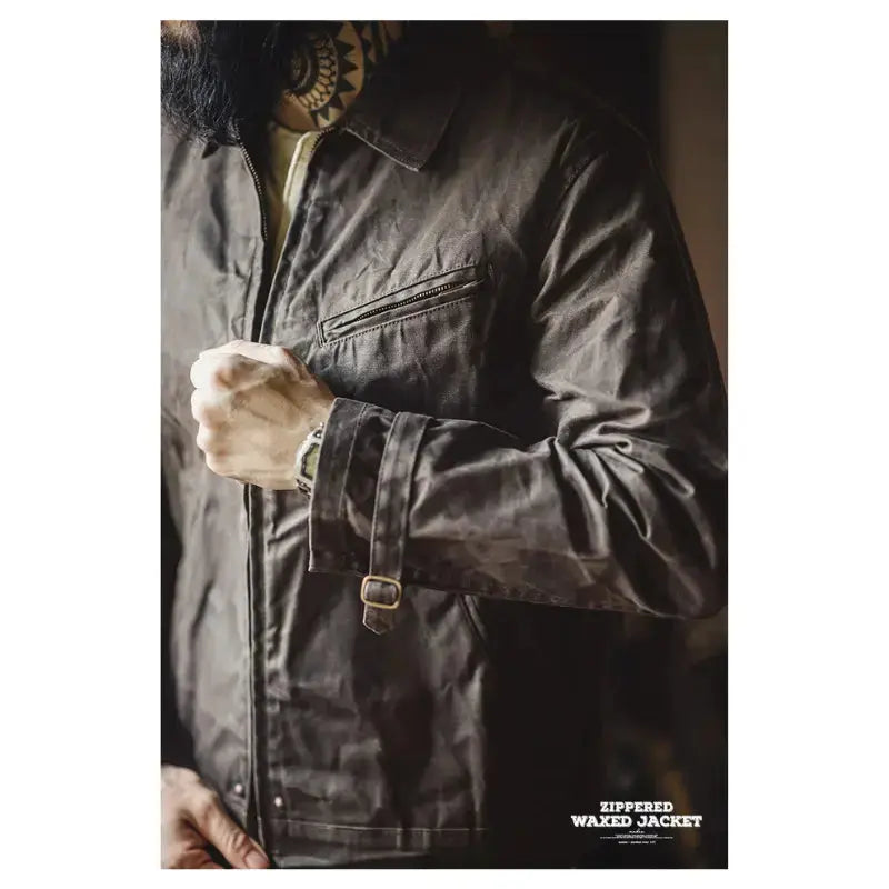 Vintage Oil Waxed Jacket | Men's Classic Slim Fit Jacket Amekaji
