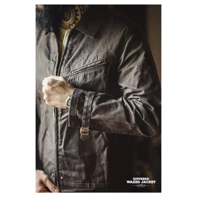 Vintage Oil Waxed Jacket | Men's Classic Slim Fit Jacket Amekaji