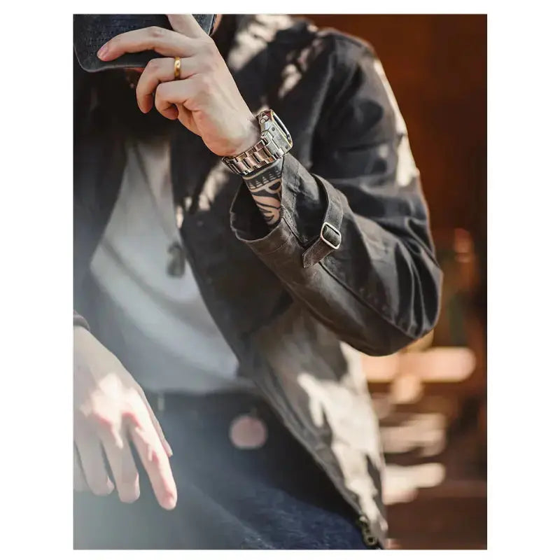 Vintage Oil Waxed Jacket | Men's Classic Slim Fit Jacket Amekaji