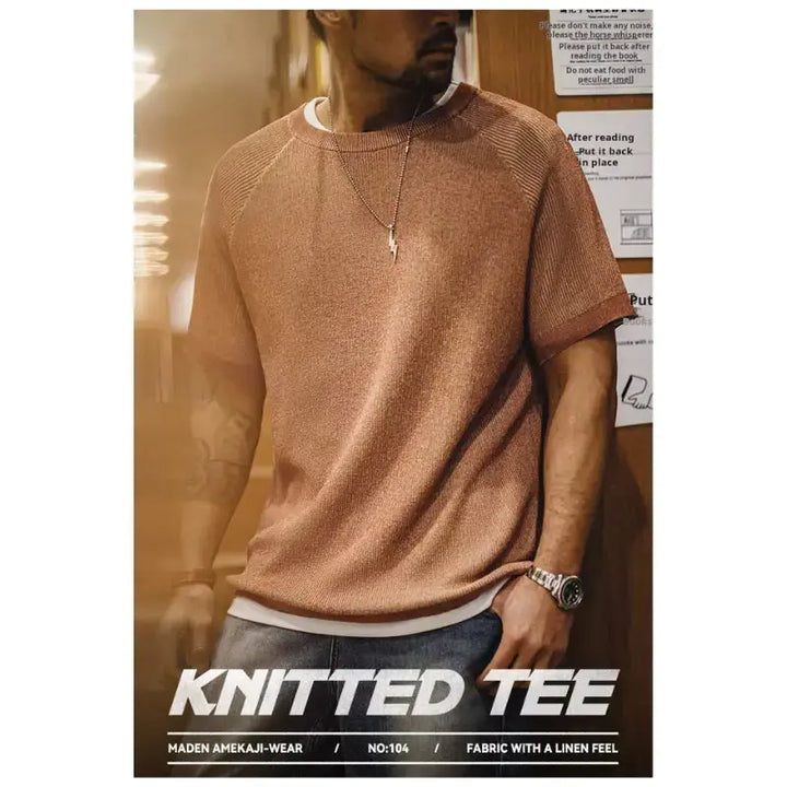 Vintage Orange Knitted Tee | Men&