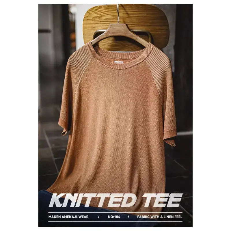 Vintage Orange Knitted Tee | Men&