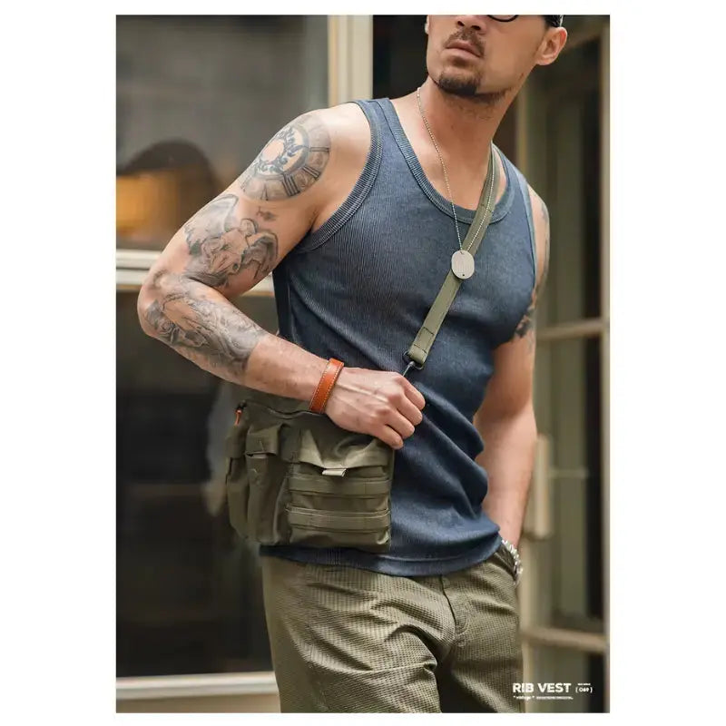 Vintage Ribbed Tank Top | Men&