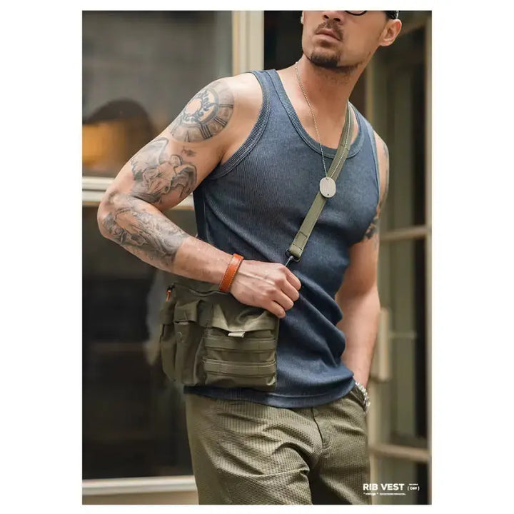 Vintage Ribbed Tank Top | Men&