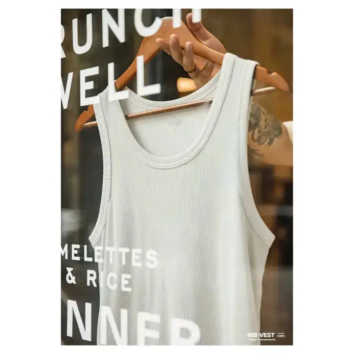 Vintage Ribbed Tank Top | Men&