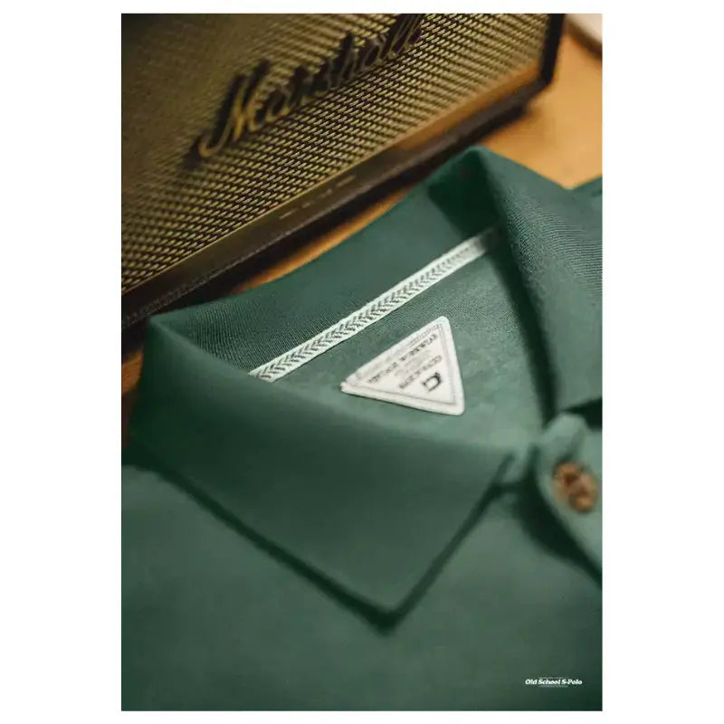 Vintage Short Sleeve Polo | Shirt Men's Green Lapel Polo Maden
