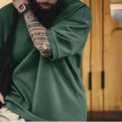 Vintage Short Sleeve Polo | Shirt Men's Green Lapel Polo Maden