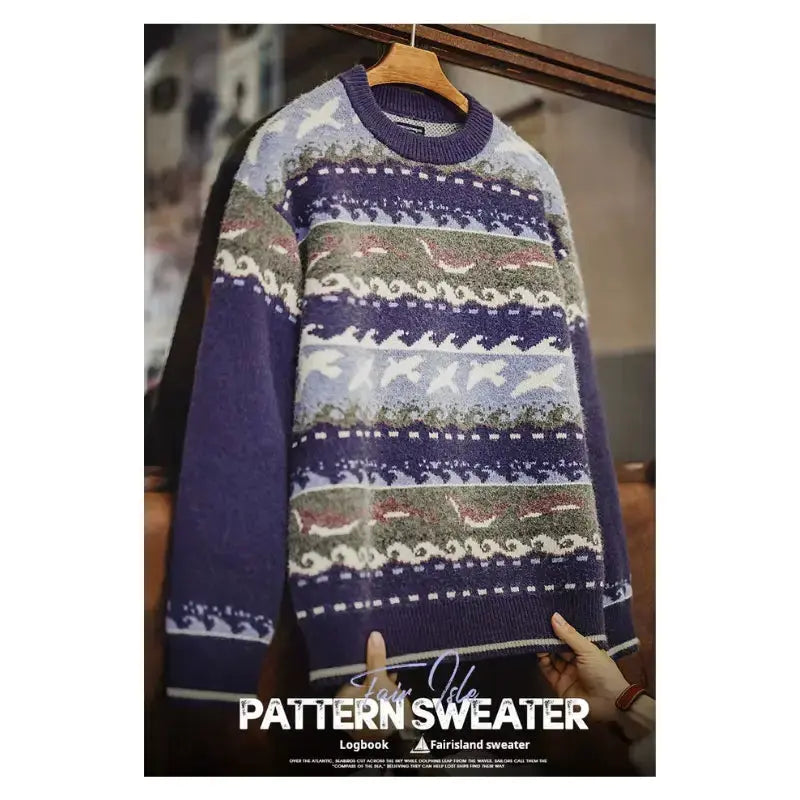 Vintage Sweater Crewneck Relaxed | Pullover Soft Knitwear Amekaji