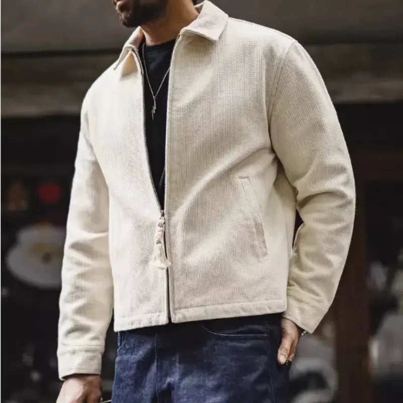 Vintage Waffle Zip Jacket | IKE Amekaji Workwear Jacket Amekaji