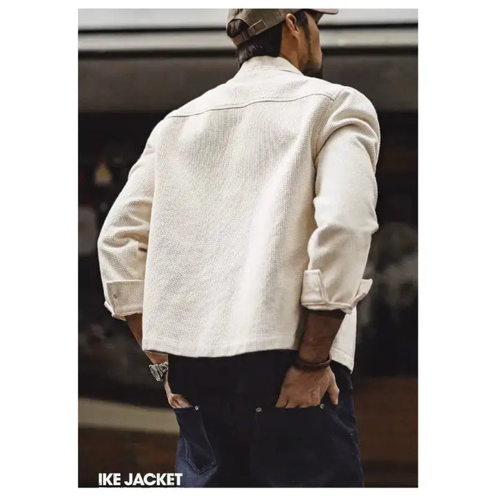 Vintage Waffle Zip Jacket | IKE Amekaji Workwear Jacket Amekaji