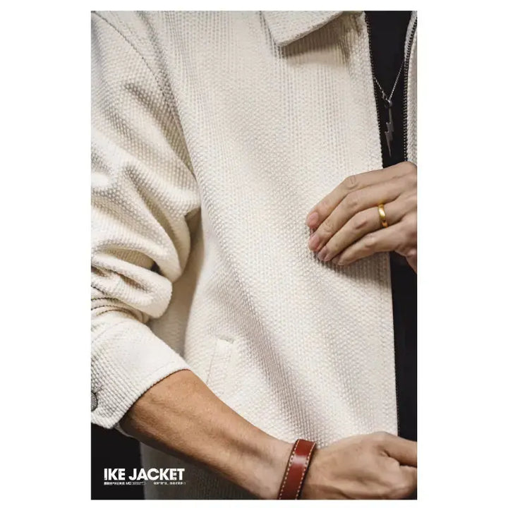 Vintage Waffle Zip Jacket | IKE Amekaji Workwear Jacket Amekaji