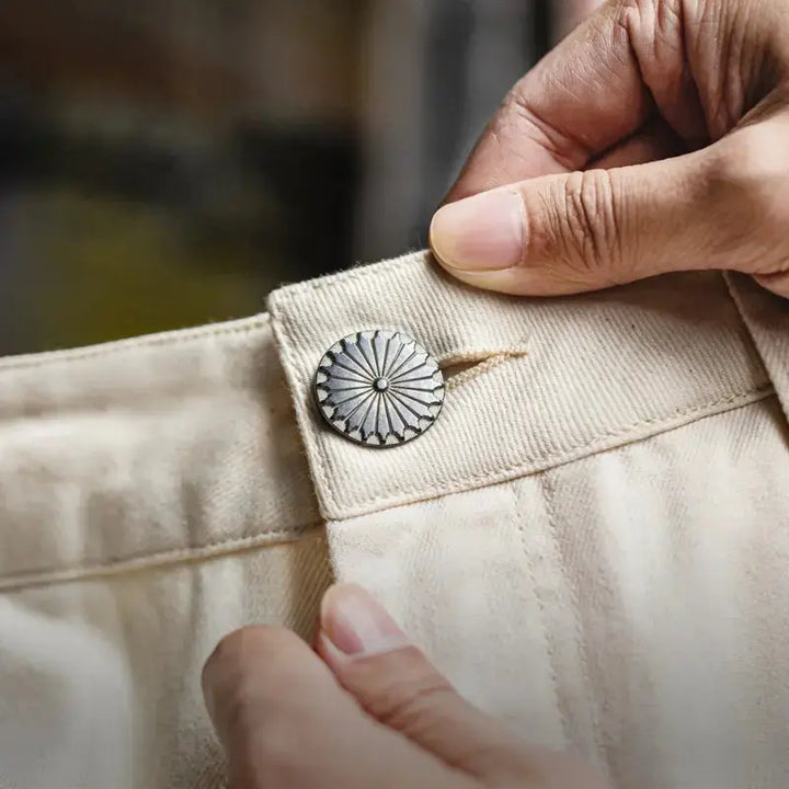 White Denim Carpenter Shorts | Amekaji Workwear Lumberjack Style Amekaji