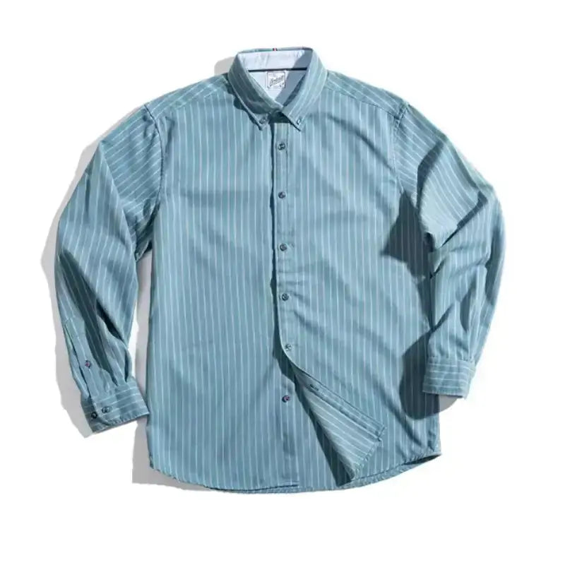 Workwear Vertical Stripe Shirt | American Retro Casual Shirts Amekaji