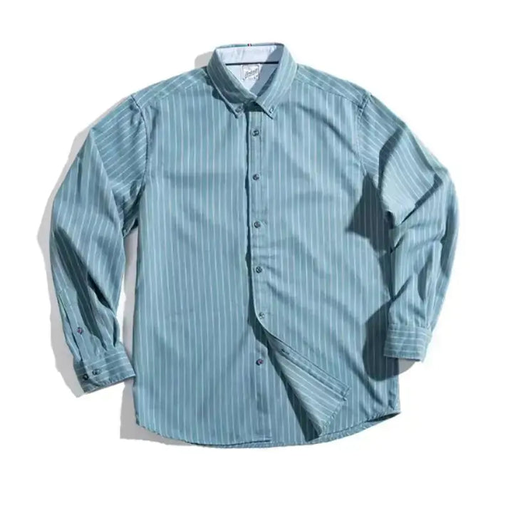 Workwear Vertical Stripe Shirt | American Retro Casual Shirts Amekaji